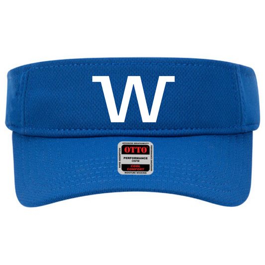 Royal Blue Visor with W Logo Embroidered