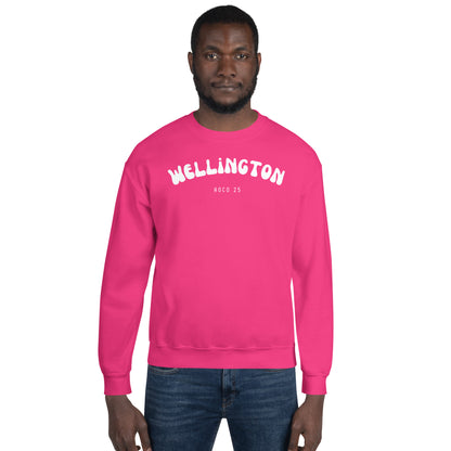 Pink Sweatshirt Gildan 18000 White Logo