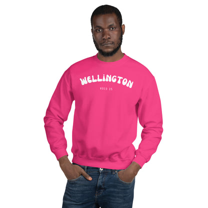 Pink Sweatshirt Gildan 18000 White Logo